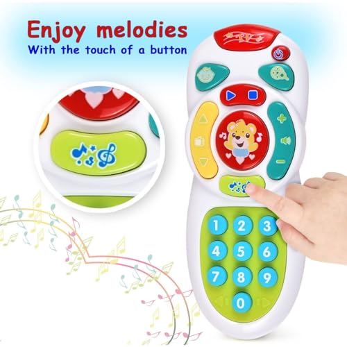 PLUSPOINT Baby Musical Remote Control Shape Toy Smart Toys Learning Remote with Light Music for Baby Musical Educational Toys for One Year Old Infants Toddlers Kids, Multicolor - Image 2