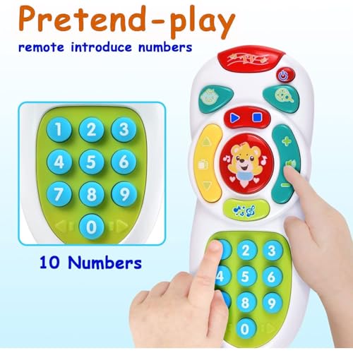 PLUSPOINT Baby Musical Remote Control Shape Toy Smart Toys Learning Remote with Light Music for Baby Musical Educational Toys for One Year Old Infants Toddlers Kids, Multicolor - Image 3