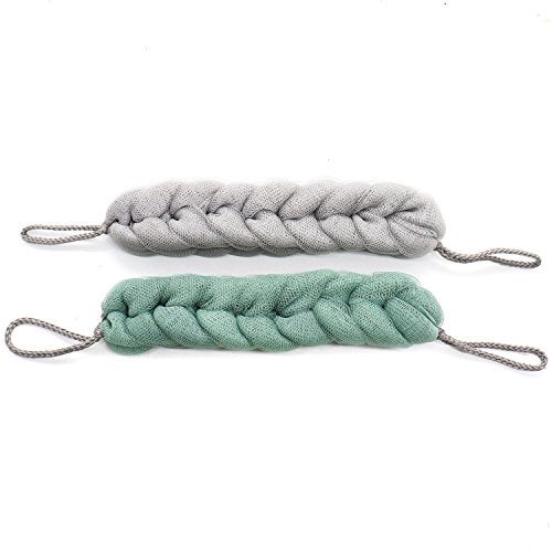 DIMROM 2 Pcs Exfoliating Bath Sponge Shower Pouf Loofah Back Scrubber Mesh Strap Skin Washer with Rope Handles - Image 5