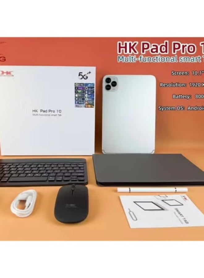 HK Pad Pro 10 | 10.1-Inch Android 15 Smart Tablet PC with Keyboard | Dual SIM | 16GB RAM + 1TB Storage | 8000mAh Battery | 5G Wi-Fi | Large Screen Smart Pad for Gaming, Study, Work & Business - Image 2