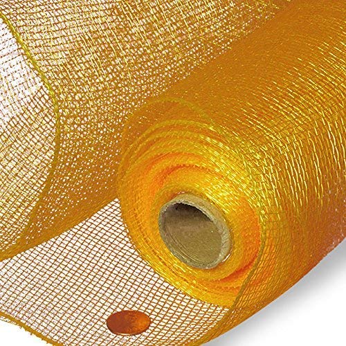 GiftWrap Etc Summer Wreath Maker Deco Mesh - 10" x 10 Yards, Yellow Gold, Wedding, Swag, Tree Topper, Anniversary, Fall, Thanksgiving, Christmas Ribbon Roll, Mardi Gras, Easter, Spring - Image 4