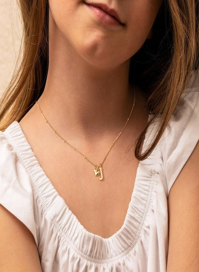 JIAOGE Initial Necklaces for Women - Real Gold Plated Heart Initial Necklaces Dainty Cute Gold Letter A-Z Heart Pendant Necklace Gold Jewelry Birthday Gifts for Women, 16.5"+2", Brass, No Gemstone - Image 3