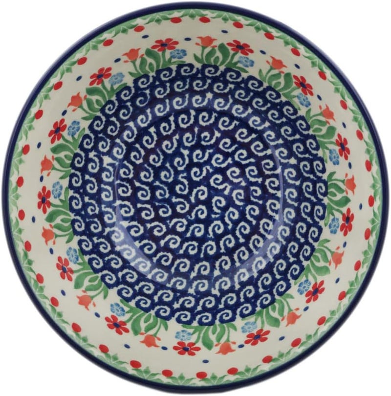 Polmedia Polish Pottery Authentic Polish Pottery Bowl 6inch in Babcias Garden Design Handmade in Bolesawiec Poland by Ceramika Artystyczna  Certificate of Authenticity - Image 3