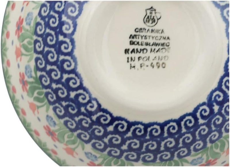 Polmedia Polish Pottery Authentic Polish Pottery Bowl 6inch in Babcias Garden Design Handmade in Bolesawiec Poland by Ceramika Artystyczna  Certificate of Authenticity - Image 4