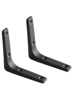 Excefore 2 PCS Iron Wall Shelf Bracket, 4 x 4 Inch Heavy Duty Shelf Support Bracket Decorative Joint Angle Bracket, Matte Black  - Image 1