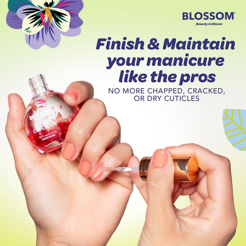 Blossom Cuticle Oil for Nails, Hydrating, Moisturizing, Scented Nail Oil Cuticle Care, Infused with Real Flowers, Made in USA, 0.92 fl. oz, Kiwi - Image 5