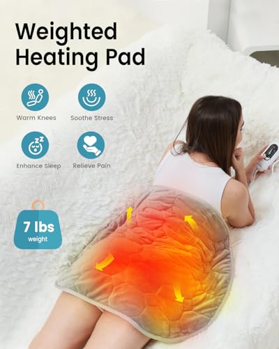 immtree Weighted Heating Pad for Deeper Pain Relief, 7lbs XXXL Size(29x24) with Fast Heat Technology, Heated Blankets for Adults, Relief for Back and Shoulder and Knee - Image 2
