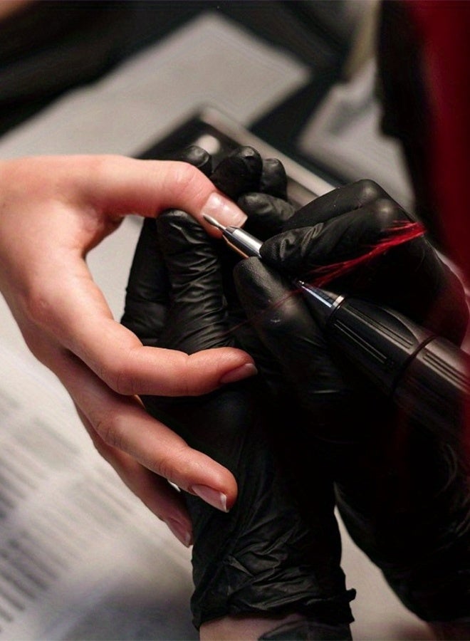 Nitrile Exam Gloves, 5 Mil Thick Disposable Gloves, Latex Free, Powder Free, Food Safe, Black Gloves for Medical, Tattoo, Cleaning  Cooking, Food Prep, Medium Size, 100 Count - Image 2