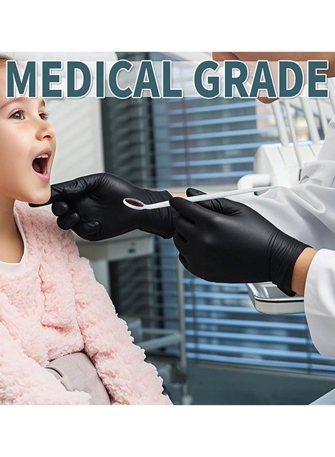 Nitrile Exam Gloves, 5 Mil Thick Disposable Gloves, Latex Free, Powder Free, Food Safe, Black Gloves for Medical, Tattoo, Cleaning  Cooking, Food Prep, Medium Size, 100 Count - Image 5