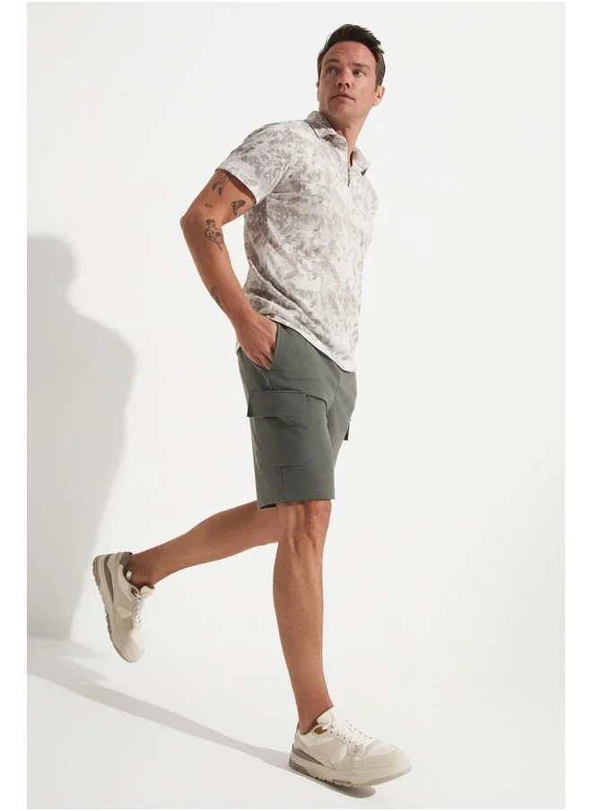 JUNE June Men Regular Fit Cargo Pocket Short Mint