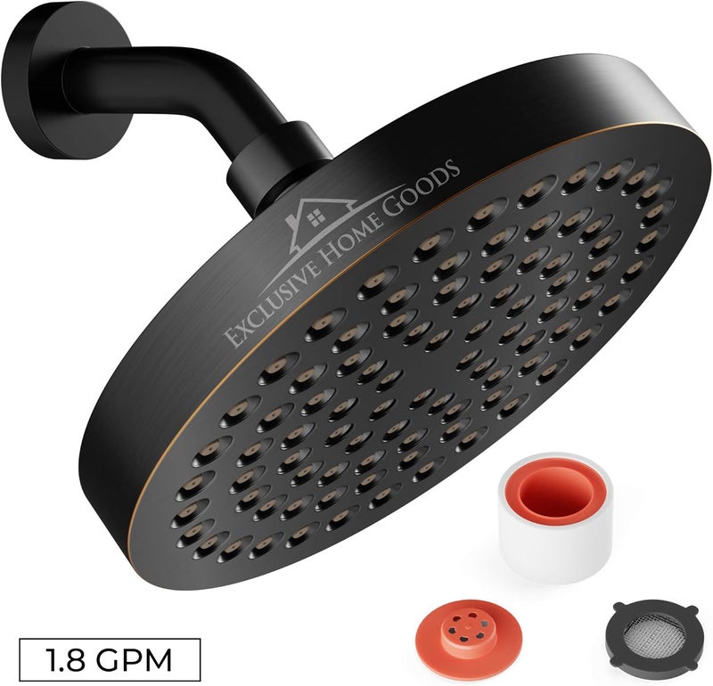 Heatsistence Luxury Rainfall Shower Head - High-Pressure showerhead Jets, rain shower head Ant-Clog Silicone Nozzles (1.8 GPM, Oil-Rubbed Bronze) - Image 2