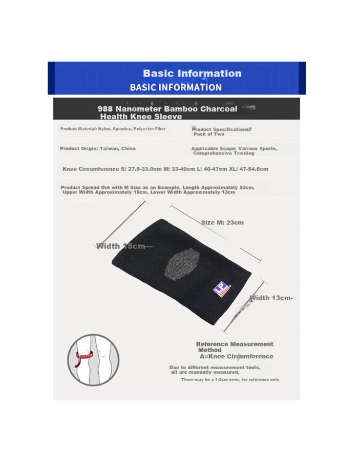 Lp 988 Thickened Thermal Sports Knee Pads For Dance Fitness, Volleyball, Basketball, Badminton - Pack Of 2 (Size M) - Image 2