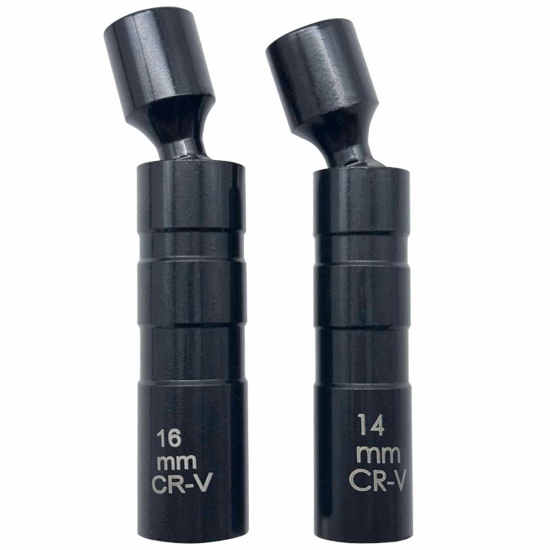 QISF 14mm and 16mm Thin Wall Swivel Magnetic Spark Plug Socket 38 Inch Drive 12Point Spark Plug Socket Removal Tool Compatible with Motorcycle Car SUV Most Confined Areas - Image 2