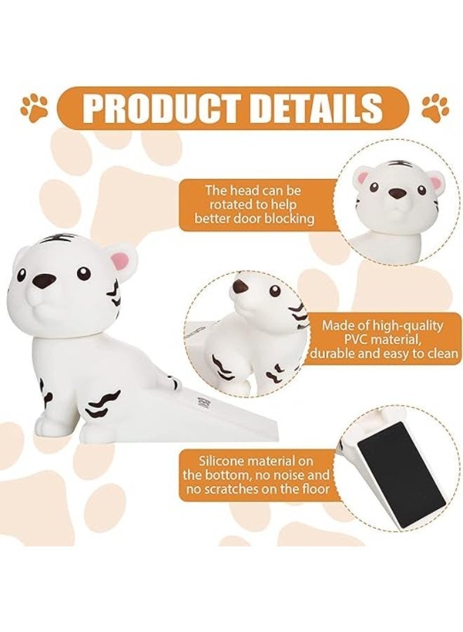 Door Stopper, Cute Wall Protector, Cute Animal Doorstop,Reusable Wall Protectors, Silicone Non-Slip Non-Scratching Door Stoppers For Home Kids Bedroom Office On All Surfaces, Floor Decorative (Tiger) - Image 3