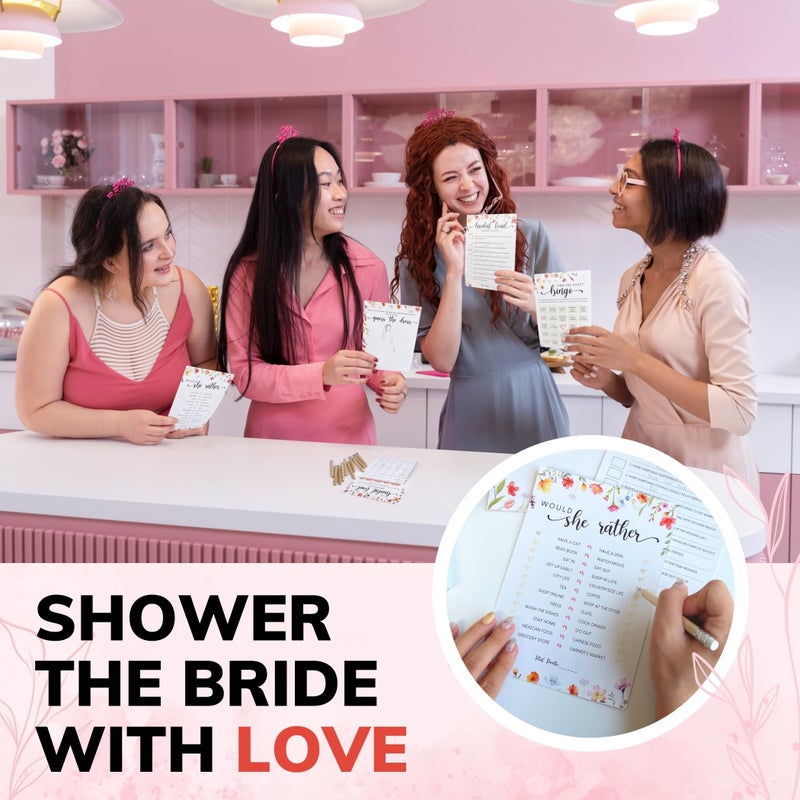 Stofinity Wildflower Bridal Shower Games 30 Guests - 4 Funny Floral Wedding Shower Games, Love In Bloom Bridal Shower Decorations, Bingo Bridal Party Game - Image 4