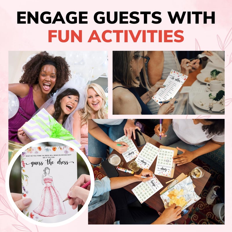 Stofinity Wildflower Bridal Shower Games 30 Guests - 4 Funny Floral Wedding Shower Games, Love In Bloom Bridal Shower Decorations, Bingo Bridal Party Game - Image 3