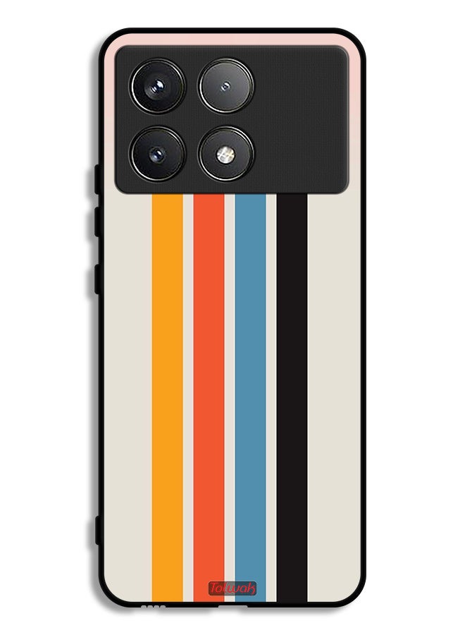 Tolwak Xiaomi Redmi K70 Protective Case Cover Straight Lines Pattern - Image 1
