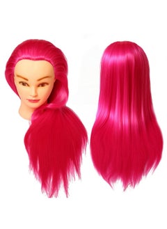 Dummy For Face Make Up Practice Hair Dummy For Hair Styling Hair Dummy For Hair Styling Practice Salon Mannequin For Hairstyle Practice (Free Clamp Stand) Magenta&