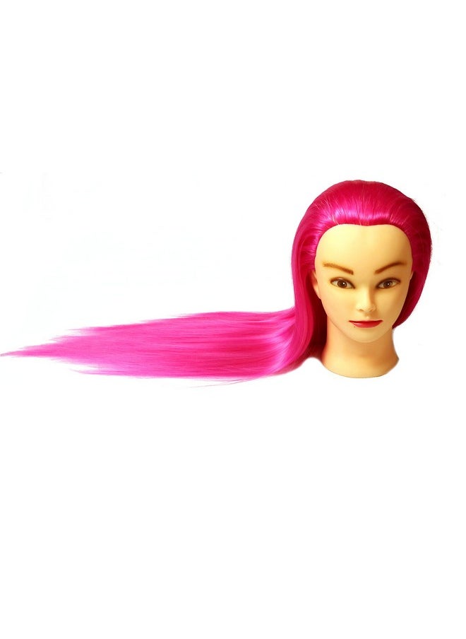 Rapidsflow - Dummy For Face Make Up Practice Hair Dummy For Hair Styling Hair Dummy For Hair Styling Practice Salon Mannequin For Hairstyle Practice (Free Clamp Stand) Magenta& - Image 1