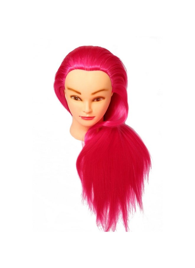 Rapidsflow - Dummy For Face Make Up Practice Hair Dummy For Hair Styling Hair Dummy For Hair Styling Practice Salon Mannequin For Hairstyle Practice (Free Clamp Stand) Magenta& - Image 1