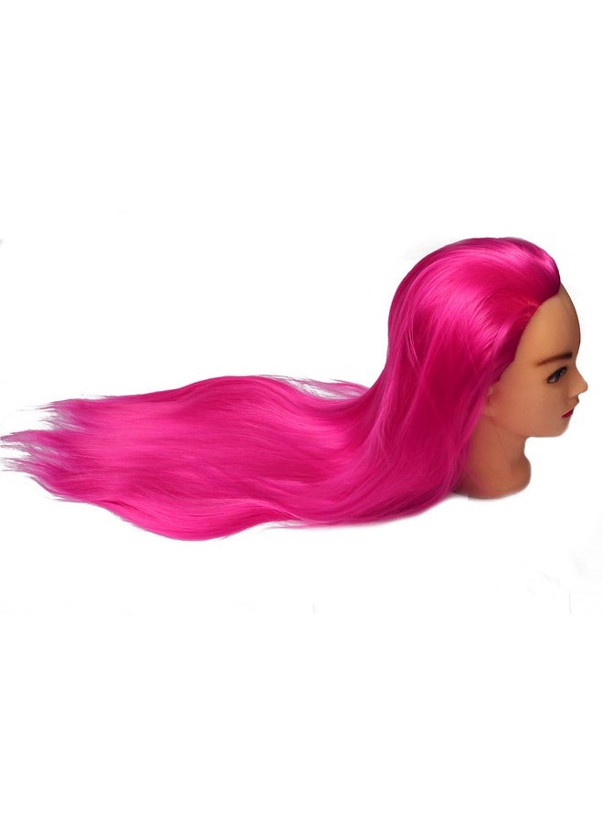 Rapidsflow - Dummy For Face Make Up Practice Hair Dummy For Hair Styling Hair Dummy For Hair Styling Practice Salon Mannequin For Hairstyle Practice (Free Clamp Stand) Magenta& - Image 1