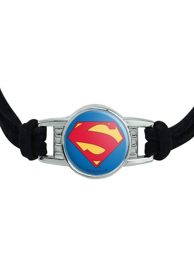 GRAPHICS & MORE Superman New 52 Shield Logo Novelty Suede Leather Metal Bracelet - Image 2
