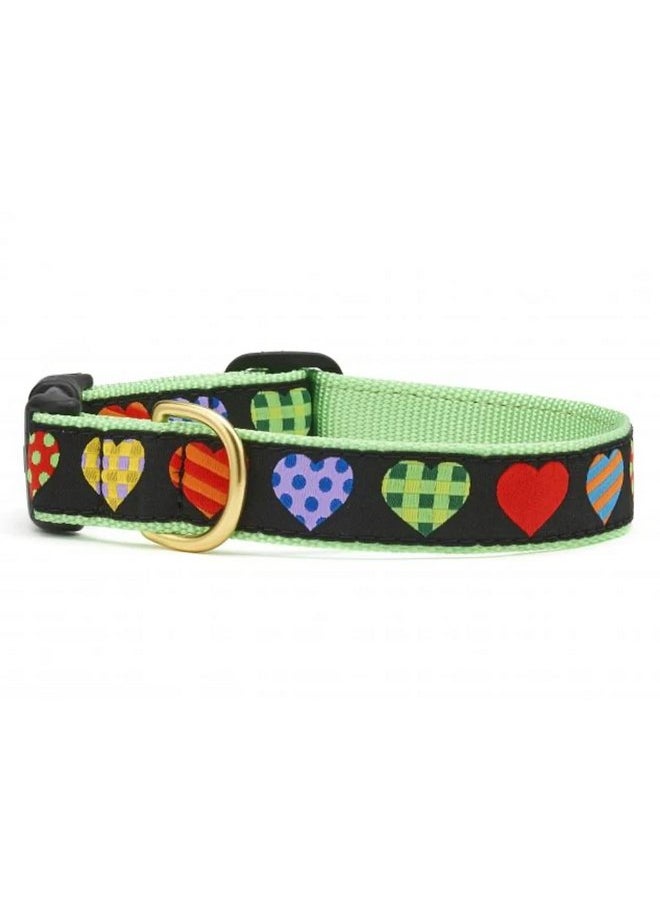 Up Country Up Country Heart and Valentine Patterns Dog Collars and Leashes (Colorful Hearts Dog Collar, X-Large (18 to 24 Inches) 1 Inch Wide Width) 