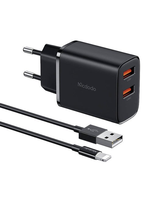 Mcdodo CH-5071 USB-A*2, 12W Network Charger + USB-A To Lightning Cable