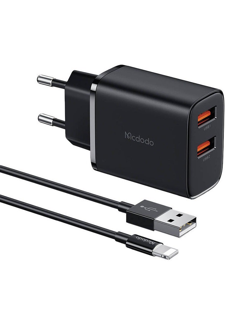 Mcdodo - Mcdodo CH-5071 USB-A*2, 12W Network Charger + USB-A To Lightning Cable - Image 1