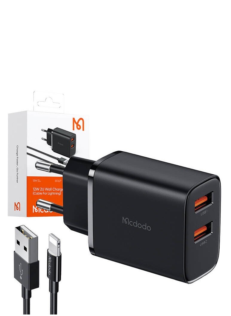 Mcdodo - Mcdodo CH-5071 USB-A*2, 12W Network Charger + USB-A To Lightning Cable - Image 1