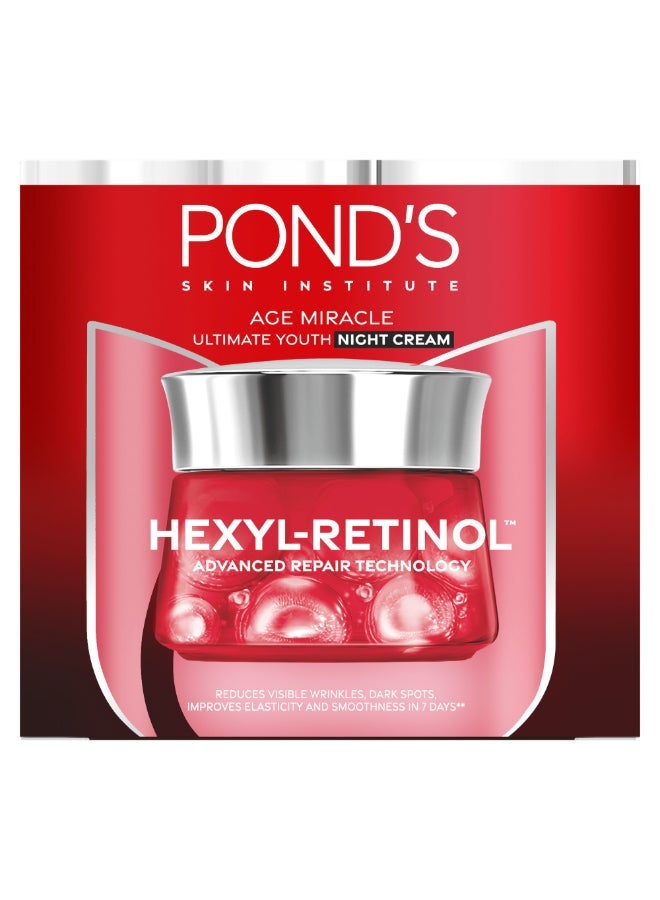 PONDS Age Miracle Ultimate Youth Night Face Cream With Hexyl Retinol 50grams - Image 1