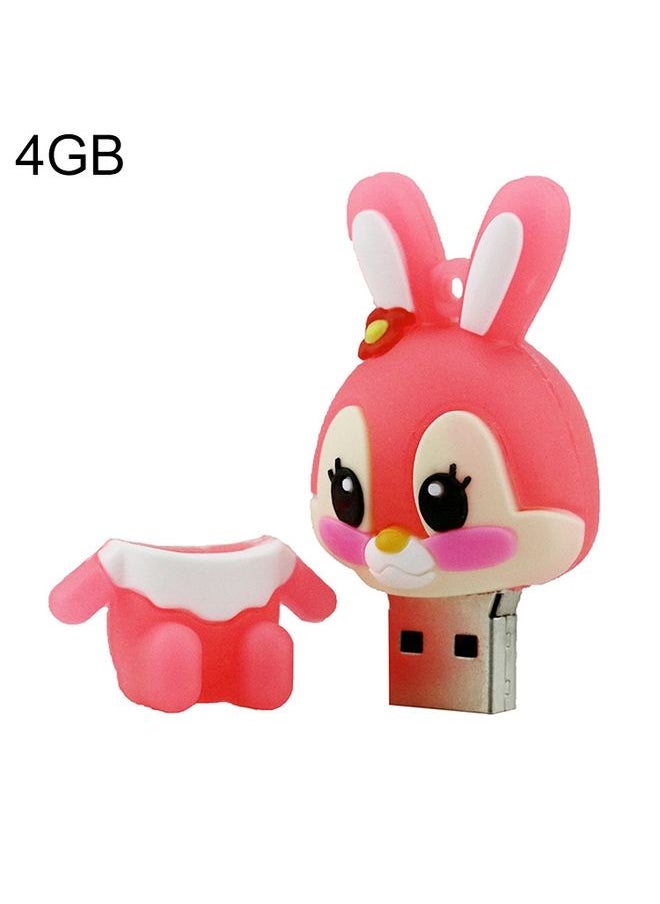 BURAQ Cartoon Bunny Style Silicone USB 2.0 Flash disk, Special for All Kinds of Festival Day Gifts，Pink (4GB)  - Image 1