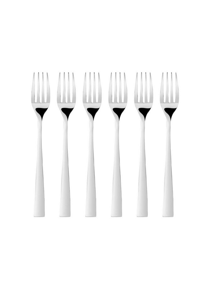 FNS FnS Slimline Stainless Steel Mirror Finish Dinner Fork Set of 6 for Noodles, Dinner Cutlery Set for Home Kitchen and Dinning  - Image 1