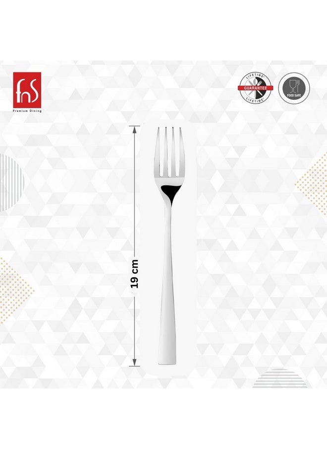 FNS FnS Slimline Stainless Steel Mirror Finish Dinner Fork Set of 6 for Noodles, Dinner Cutlery Set for Home Kitchen and Dinning  - Image 3