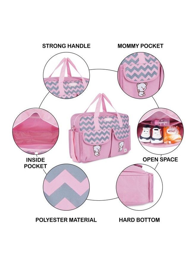 NFI essentials Newborn Baby Diaper Changing Mother Bag Baby Things Carry Bags For Mothers Maternity Hospital Bag For Mom And Baby Daiper Bags Diaper Bags For Mother (Bb 2 Pink)  - Image 4