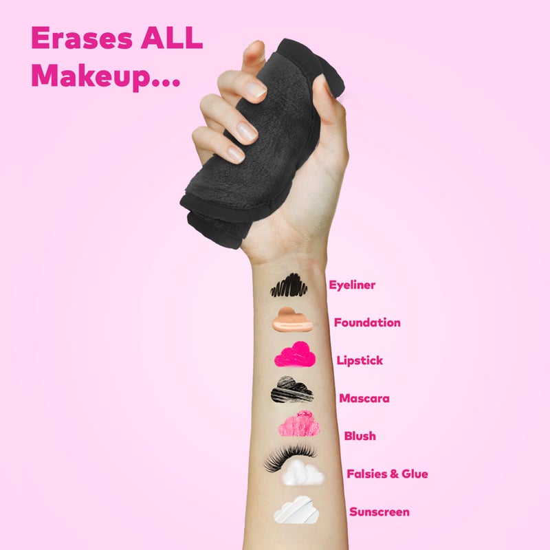 Makeup Eraser The Original MakeUp Eraser Mini PRO, Erase All Makeup With Just Water, Including Waterproof Mascara, Eyeliner, Foundation, Lipstick, Sunscreen and More! Chic Black, 1ct - Image 2