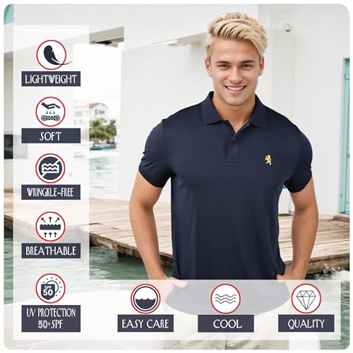 Albert Morris Mens Striped Short Sleeve Polo Shirts 4 Pack - Regular Fit - Multicolor - American Classics - X-Large - Image 3