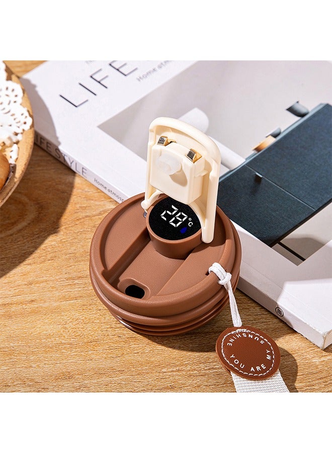 كوب سفر حراري للقهوة مع عرض درجة الحرارة مصنوع من الفولاذ المقاوم للصدأ 316 ومعزول بالتفريغ. - Image 3