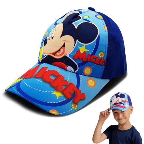 VRITRAZ Polyester Cartoon Character Printed Little Baseball Cap for Kids, Baby Girls & Boys 3-12 Years, Blue - Image 1