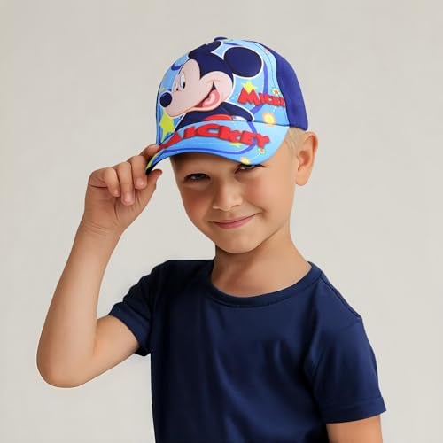 VRITRAZ Polyester Cartoon Character Printed Little Baseball Cap for Kids, Baby Girls & Boys 3-12 Years, Blue - Image 2