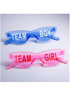 Just Quality 2pcs Sunglasses Pink And Blue For Gender Reveal Party Gender Reveal Ideas Cat Eye Sunglasses Team Boy/Girl  - Image 1
