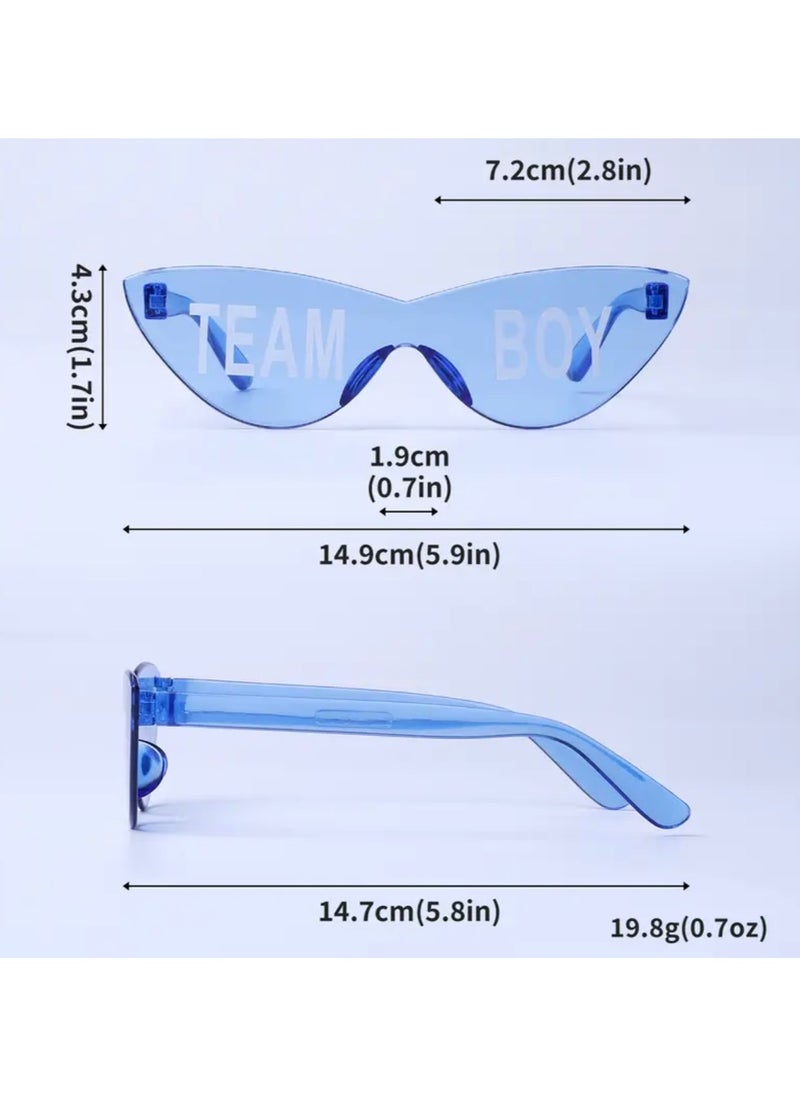 Just Quality 2pcs Sunglasses Pink And Blue For Gender Reveal Party Gender Reveal Ideas Cat Eye Sunglasses Team Boy/Girl  - Image 2