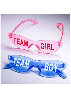Just Quality 2pcs Sunglasses Pink And Blue For Gender Reveal Party Gender Reveal Ideas Cat Eye Sunglasses Team Boy/Girl  - Image 4