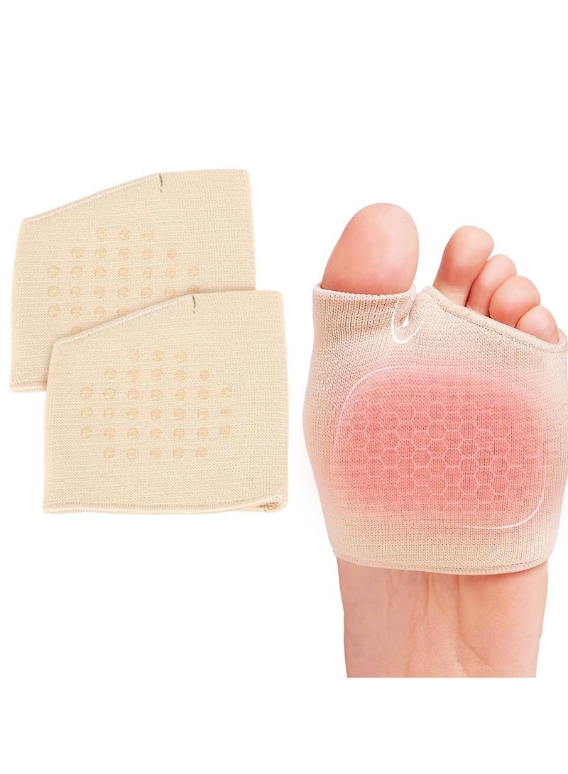 CMGTYYD 2Pcs Metatarsal Pads, Metatarsal Pads for Men Women Breathable Soft Metatarsalgia Pads, Ball of Foot Cushion Pads Metatarsal Support, Oblique Threaded Foot Support Anti-Slip Metatarsalgia Insoles - Image 1