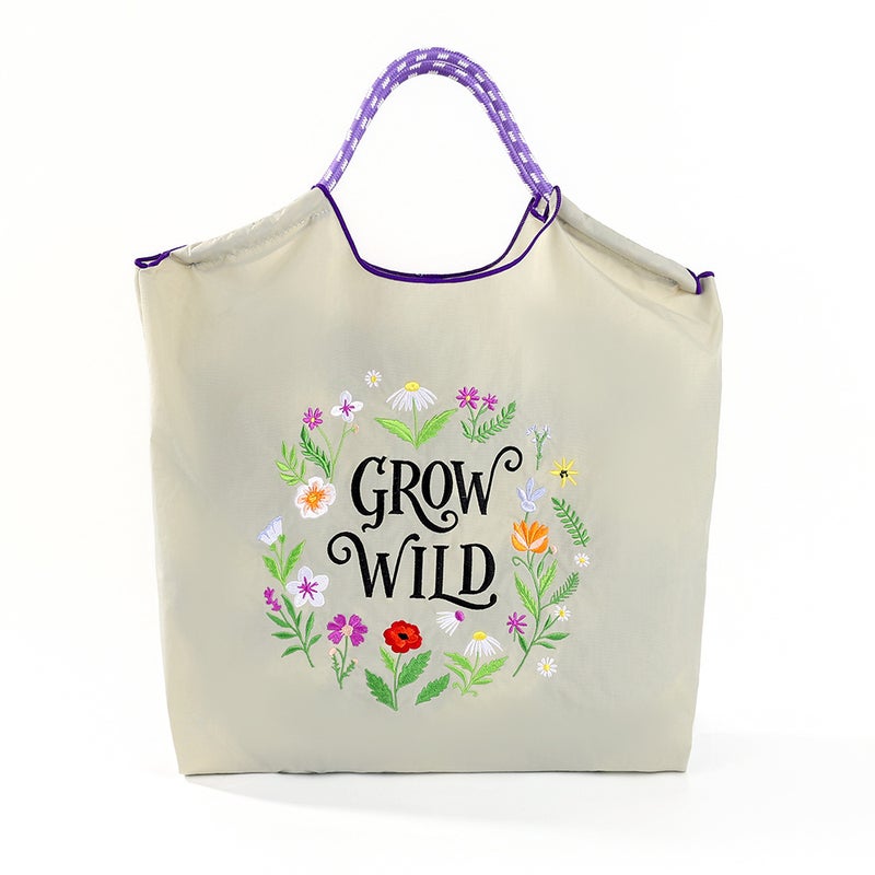 Japanese Style Ball Chain Embroidered Shopping Tote Bag for Women - Image 5