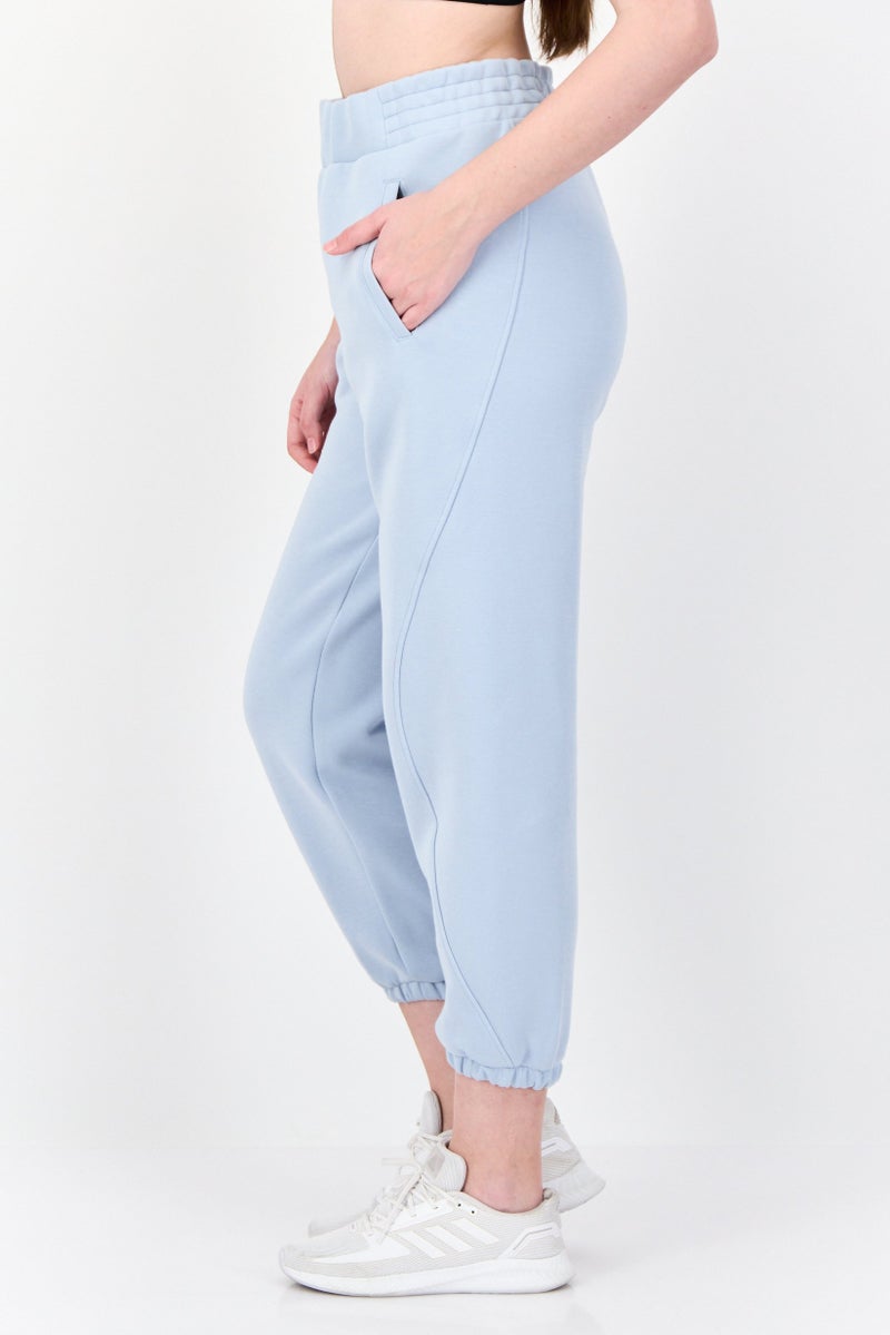 Adidas Women Sportswear Fit Embroidered Logo Outdoor Sweatpants, Pale Blue - Image 2