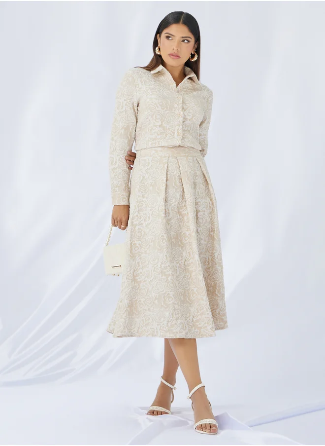 ستايلي Textured Buttoned Lone Sleeve Top