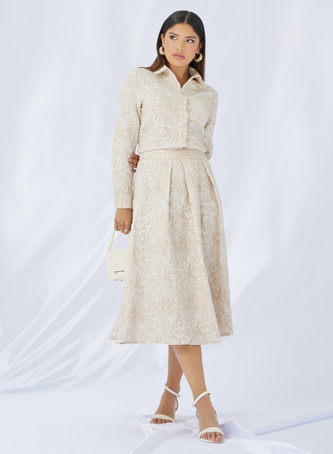 Styli Textured Buttoned Lone Sleeve Top - Image 2