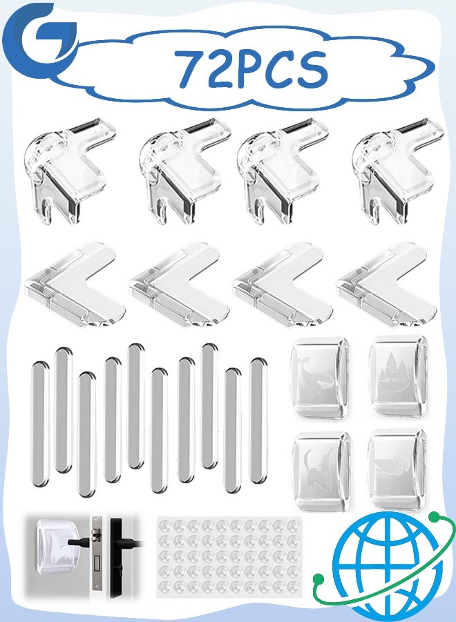 GD 72 Pcs Safety Corner Protectors Guards, Clear Furniture Corner Guard, Transparent Corner Guards for to Cover Sharp Furniture, Table Edges, Cupboard, Stool Corners and Protection of Children's Safety - Image 1