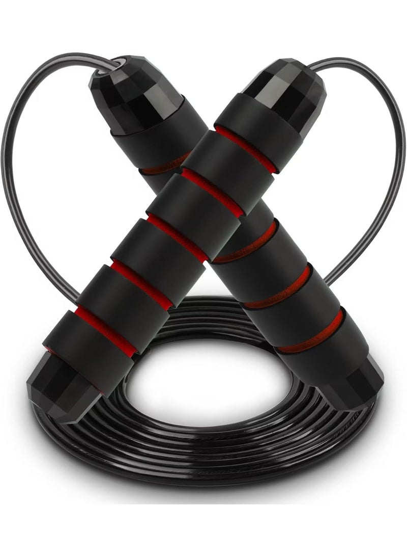 Zesen Jump rope, anti-tangling high-speed jump rope with ball bearings, suitable for adults and children, adjustable steel jump rope with foam handles, suitable for fitness, home workouts and body shaping. - Image 1